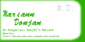 mariann domjan business card